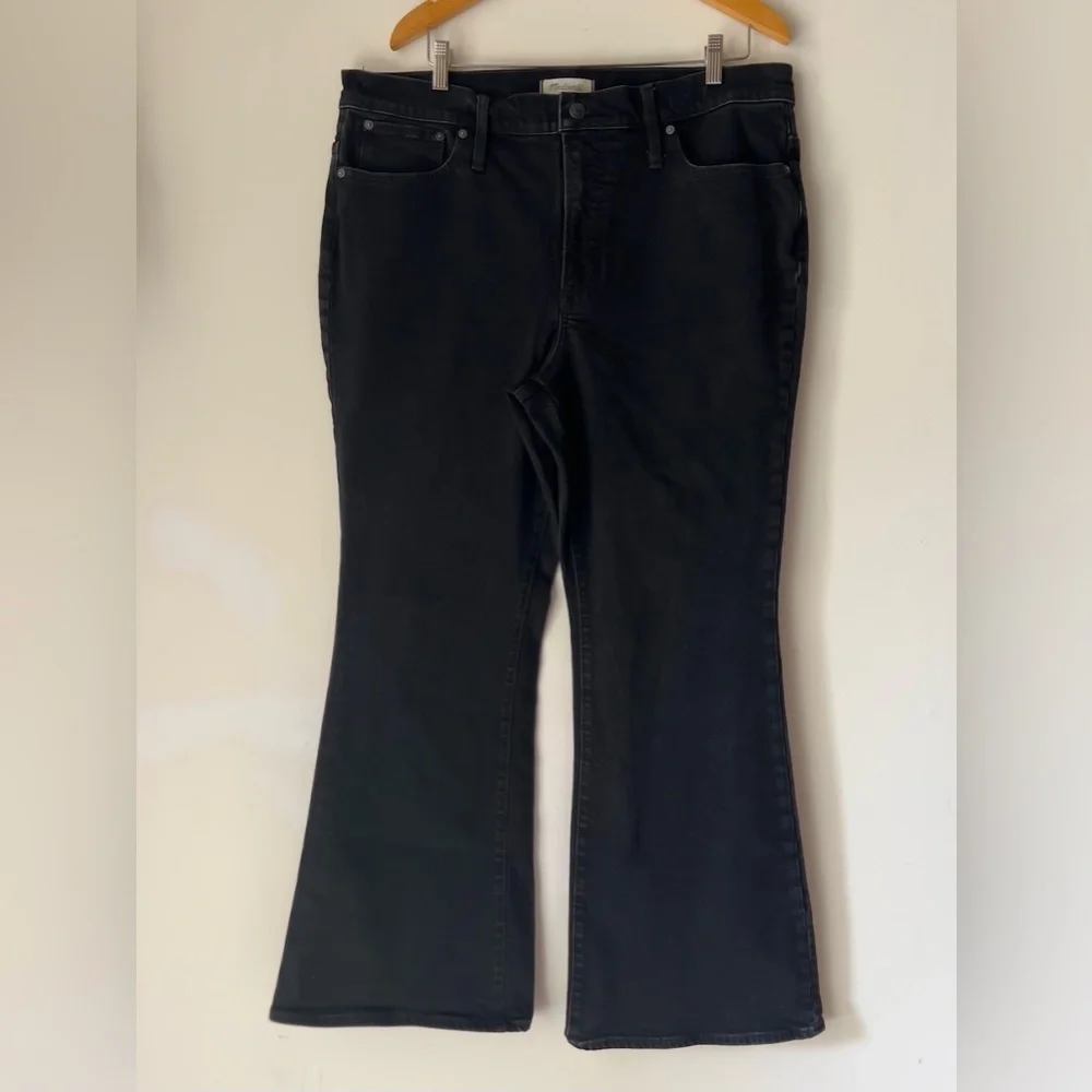 Madewell The Perfect Vintage Flare Jean Black Sherborn Wash High Rise Sz 33